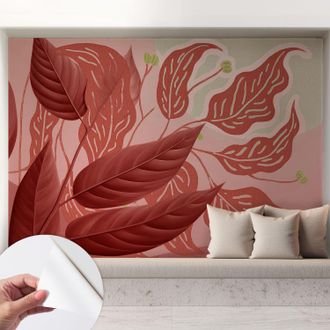 Tulup Fotomurale Adesivo Stickers - Murali Decorativo - Soggiorno Moderno - Effetto Realistico - Foglie Organiche 208x146 Cm