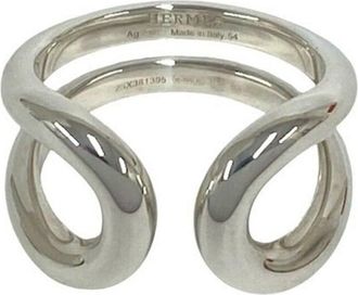 Herm&egrave;s Silver Silver 925 Band Ring (Pre-Owned)