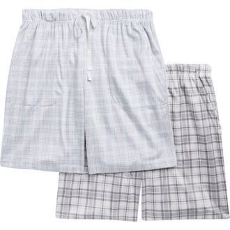 Geoffrey Beene 2-Pack Assorted Plaid Pajama Shorts in Grey Multi at Nordstrom Rack, Size X-Large