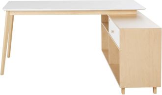 Maisons du monde Escritorio esquinero profesional bicolor con 1 cajón y 3 huecos L. 160
