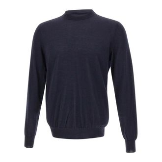 FILIPPO DE LAURENTIIS Turtlenecks, male, Blue, Size: 2XL Wool Silk Cashmere Crewneck