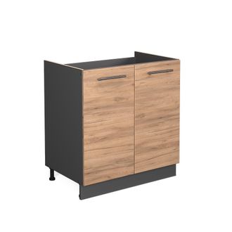Vicco Armario Bajo Para Fregadero Fame-line, Roble Dorado, 80 Cm Sin Encimera