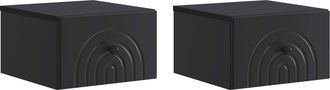 vidaXL Mesita De Noche De Pared 2 Uds. Negro 33 X 34,5 X 20 Cm Vidaxl