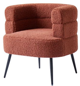 Nordlys Sill&oacute;n escandinavo 1 plaza en lana con patas de acero terracota