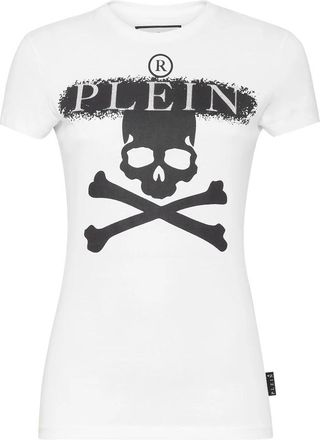 Philipp Plein T-Shirt Ronde Hals - Dames - T-shirts - Wit - M - Katoen - Tops
