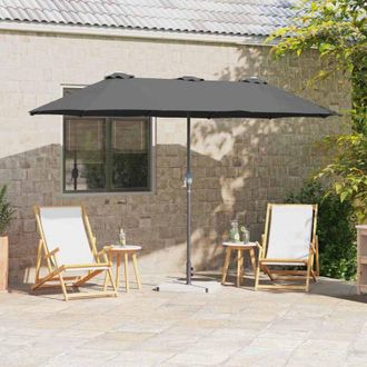 vidaXL Parasol De Jard&iacute;n Antracita 370 X 197 X 239 Cm Vidaxl
