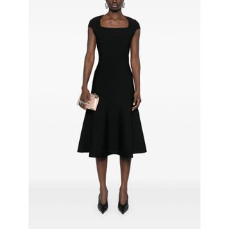 Alexander McQueen Square Neck Cocktail Dress - Black