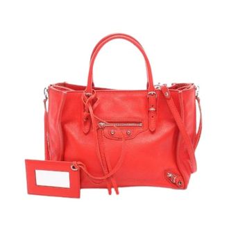 Balenciaga Pre-owned Handbags, female, Red, Size: ONE SIZE Pre-owned Mini Papier Leather 2way Handbag