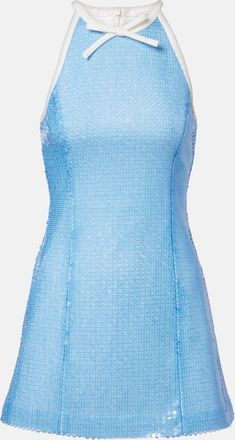 Shushu/Tong Sequined halterneck minidress