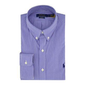 Polo Ralph Lauren Blauw Gestreept Casual Overhemd - Heren - Casual Overhemden - Blauw - XL - Katoen - Overhemden