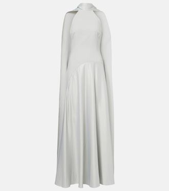 Solace London Cece halterneck cr&ecirc;pe and satin gown