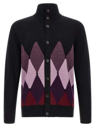Ballantyne Black Cashmere Mens Cardigan