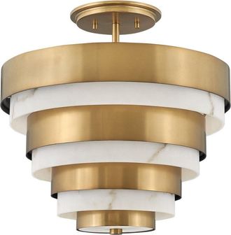 Netlighting Hinkley Echelon Cylindrical Ceiling Light Heritage Brass