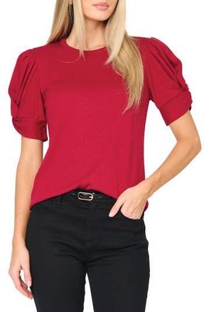 Gibsonlook Twist Puff Sleeve Luxe T-Shirt in Cranberry at Nordstrom Rack, Size Xx-Small