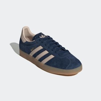 adidas Sneaker ADIDAS ORIGINALS GAZELLE, Herren, Gr. 37, blau (night indigo, wonder taupe, gum 3), Leder, Synthetik, Schuhe Sneaker