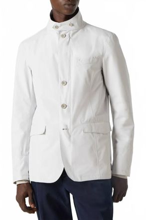 Herno High Neck Single Breasted Field Jacket In Ice
