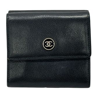 Chanel Black Leather Wallet (Bi-Fold) (Pre-Owned)