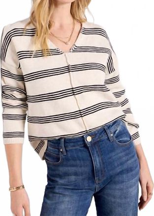Sanctuary Easy V-Neck Sweater In Light Oat