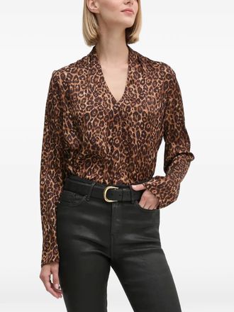 Joseph Ribkoff Blusa con scollo a V - Marrone