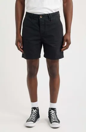 Imperfects Courier 7-Inch Canvas Shorts in Obsidian at Nordstrom, Size 32