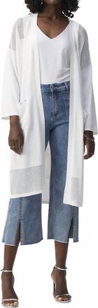 Joseph Ribkoff Minimalistic Long Cardigan In Vanilla