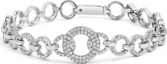 House of Brilliance Silver 1.00 Cttw Diamond Interlinking Open Circle Link Bracelet at Nordstrom