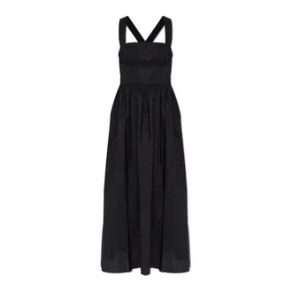 Matteau Maxi Dresses, female, Black, Size: XL Crossback Midi Dress
