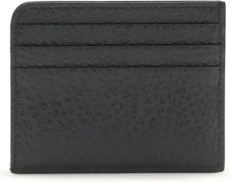 Maison Margiela Womens Leather Card Holder Black Calf Bos Taurus Wallet