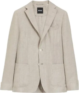 HUGO BOSS Hugo, Blazers, male, Beige, Size: 2XL C-Hanry Blazer