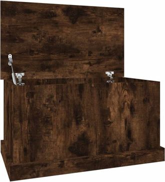 vidaXL Ba&uacute;l Almacenaje Madera Contrachapada Roble Ahumado 70x40x38 Cm Vidaxl