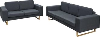 vidaXL Set de sofás de 2 y 3 plazas gris oscuro vidaXL