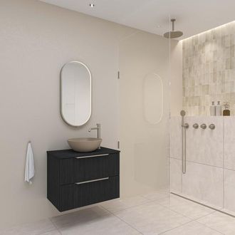 Bernacchini SP28 spiegel - 40x4x80cm ovaal in stalen kader incl dir LED - verwarming - color changing - dimbaar en schakelaar - geborsteld RVS
