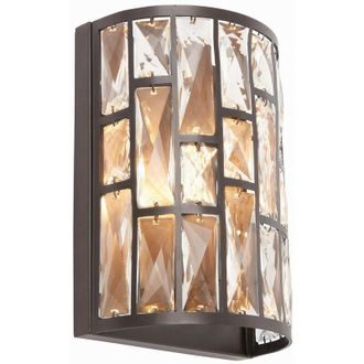 Endon Lighting 1 Light Indoor Wall Light Dark Bronze with Crystal, E14 - Endon