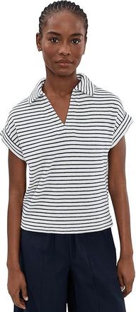 Tommy Bahama Suncoast Loop Terry Stripe Polo Womens Clothing Coconut : LG (US 12-14), Cotton/Polyester