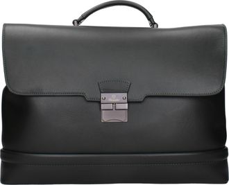 Pineider Herrens Arbeitstaschen aus gr&uuml;nem Leder