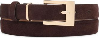 Kazar Smal su&egrave;de riem met vierkante gesp - Dames - Riemen - Bruin - 80 CM - Su&egrave;de - Accessoires