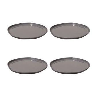 Be Home Tam Stoneware Flat Side Plate - Set of 4 in Slate at Nordstrom