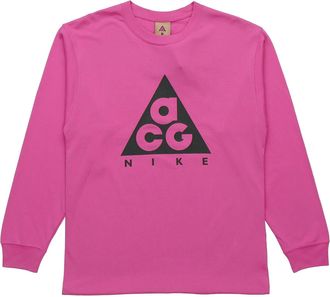 Nike As M Nrg ACG Ls Tee Black Logo Round Neck Long Sleeves Purple Red Purplered BQ7203-623
