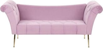 Beliani Beliani - Chaise Longue in Velluto viola chiaro e Gambe Dorate in Metallo Nantilly