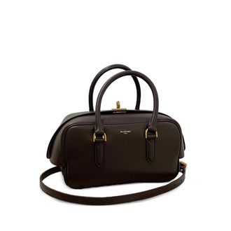 Balenciaga Small Le 7 Leather Bowling Tote Bag