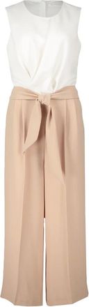 Betty & Co Jumpsuits & Playsuits, Dames, Bruin, XL, Leer, Mouwloze Jumpsuit met Patches