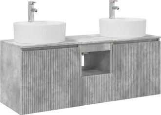 vidaXL Juego De Muebles De Ba&ntilde;o 3 Uds. Gris Hormig&oacute;n Vidaxl