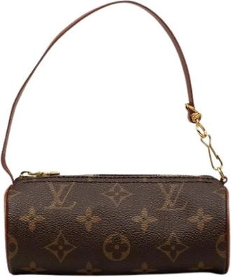 Louis Vuitton Pre-owned Papillon Pochette - Dames - Vintage Mini Tas - Bruin - ONE Size - Leer - Vintage