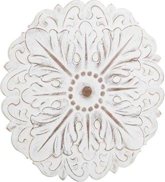 Wanderlust Deco Wanderlust Deco - Panel Decorativo De Madera Tallada Blanca 60x3x60