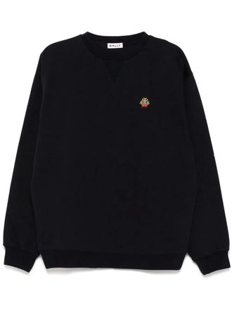 Bally logo-embroidered sweatshirt - men - Organic Cotton - 52 - Blue