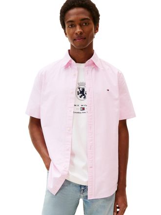 Tommy Hilfiger Short Sleeve Oxford Regular Fit, Mens Button Down Shirts, Rose Petal, XXL