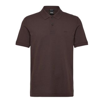 HUGO BOSS Hugo, Polo Shirts, male, Brown, Size: XL Cotton polo shirt with logo