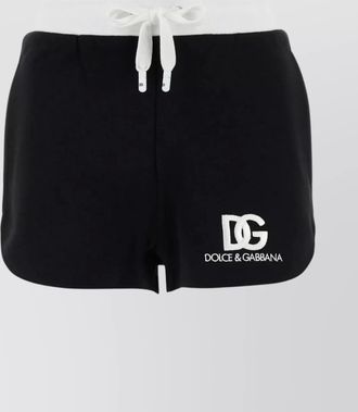 Dolce & Gabbana cotton high-rise logo-embroidered short shorts
