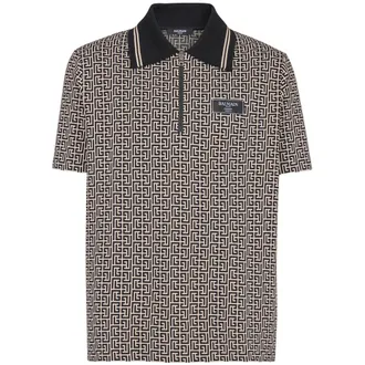 Balmain Labyrinth Jacquard Polo Shirt