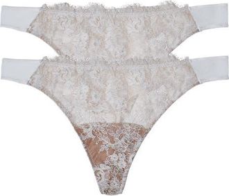 Skarlett Blue Entice 2-Pack Thongs in White/Nylon at Nordstrom, Size Large